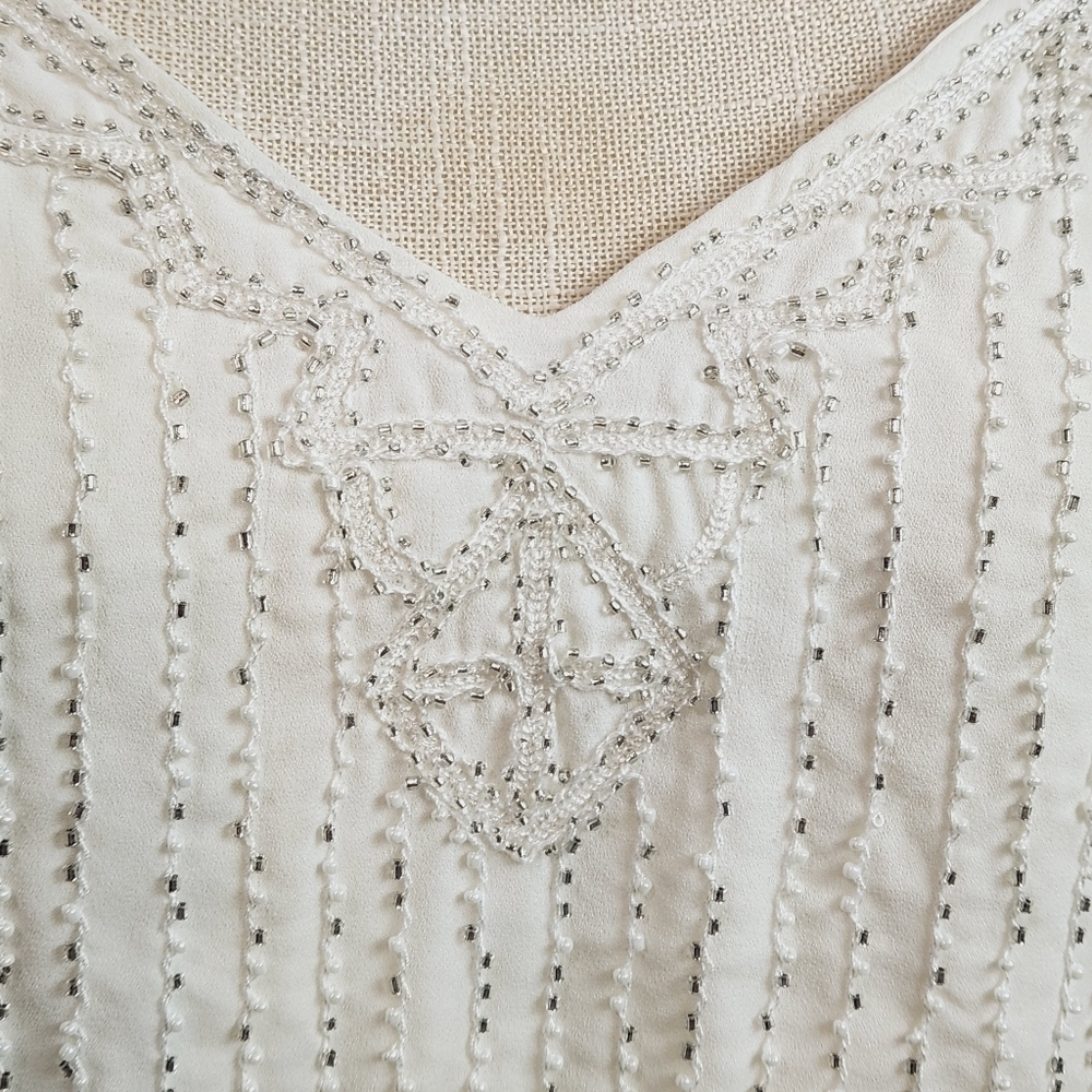 Lulu's From This Day Forward Ivory Beaded Romper Size: S - Picture 7 of 15